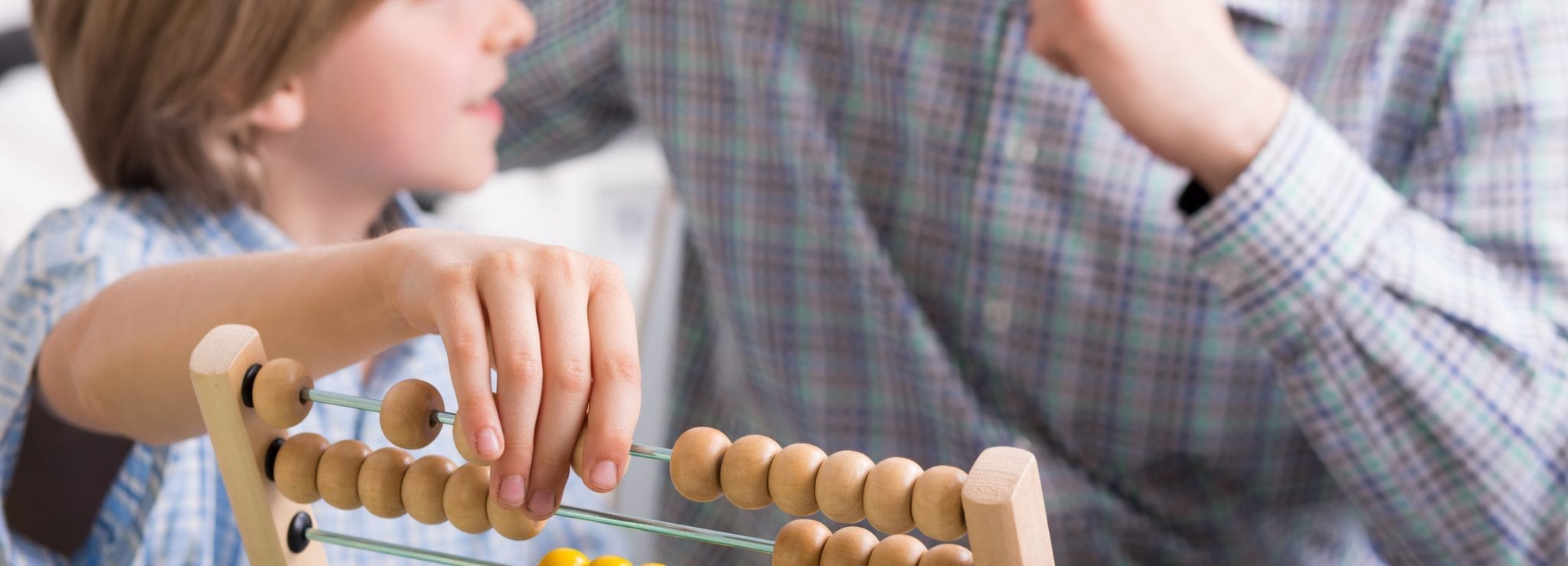 Child learning abacus